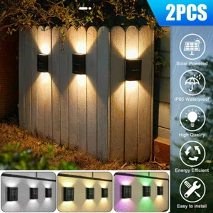 Solaire 2 LED Pont Lumière Chemin Jardin Escaliers Étape Clôture Lampe Extérieur - Picture 1 of 25