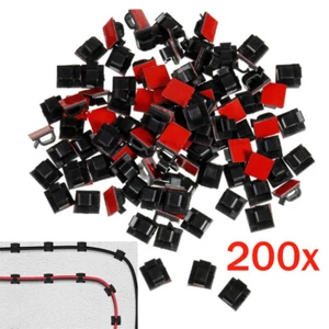 200PC Cable Clip Self-Adhesive Cord Management Organizer Wire Holder Clamp Mount - Picture 1 of 6