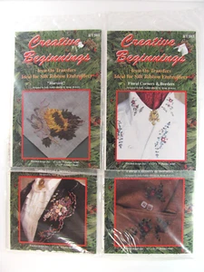 Lot of 4 Creative Beginnings Silk Ribbon Embroidery Iron On Transfers - Picture 1 of 9