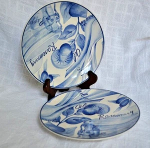 Sango Italian Blue Kitchen Garden Small Plates Set of 2 - Picture 1 of 8