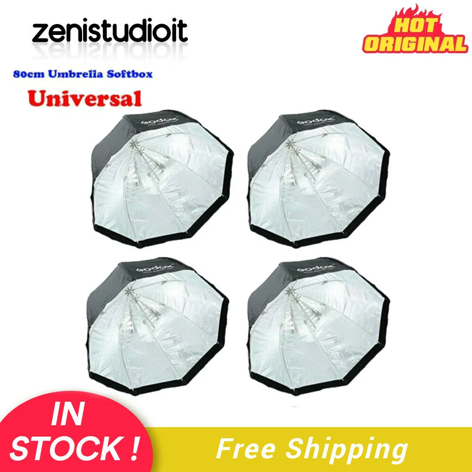 US 4Pcs Godox 80cm 32" Portable Octagon Umbrella Softbox For Flash Speedlite - Image 1 of 4