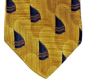 Bellinzona Mens Tie Gold Geometric Silk Classic - Picture 1 of 9