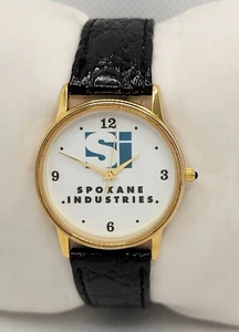 Mens Image Watches Inc. California SI Spokane Industries Black Leather Watch F6 - Picture 1 of 10
