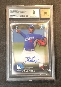 2016 Yadier Alvarez Bowman Chrome BGS 9/10 MINT AUTO DODGERS #1 ROOKIE HOT! - Bild 1 von 1