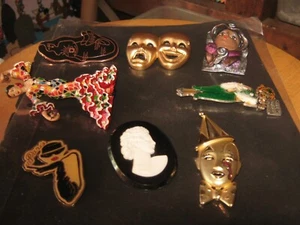 Lot Of 8 Vintage Face & Body Brooch Pins - Picture 1 of 5