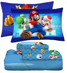Super Mario "Power Up Mario" Kids Reversible Bed Set-W5205554762, W5671077212 - Picture 1 of 14