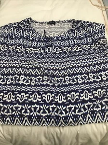 Jones New York Plus Size Short Sleeve Print Round Neck Top Size 3X - Picture 1 of 6