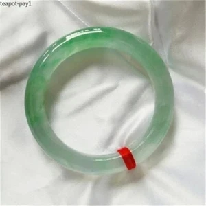 Natural Burmese Jade Light Green Two-Tone Bracelet Elegant Princess Jewelry - Picture 1 of 10