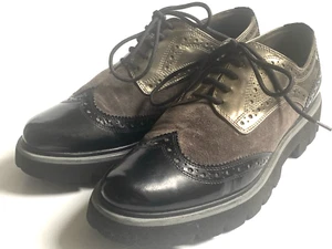 HOGL Patent Leather & Suede Women Brogue Lace Up Shoes Size UK 5.5 - Picture 1 of 8