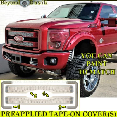 2011 2012 13 14 2015 2016 FORD F250 350 MESH Style UNPAINTED Grille COVER Insert - Image 1 of 4