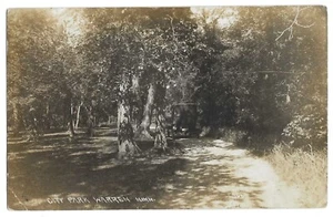 Postal de Warren, Minnesota 1919 RPPC, escena de City Park - Imagen 1 de 3
