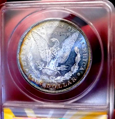 MORGAN SILVER DOLLAR 1878 8 TF ANACS MS 62 VAM 18 UNDER GRADE RAINBOW REV PL WOW - Image 1 of 4