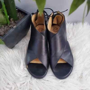 Vintage Foundry Company Regan Black Leather Open Toe Shoe Sandal 7.5 - Picture 1 of 8