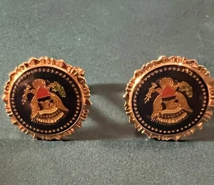 VWE Cuff Links Millitary Gold Tone Enamel - Picture 1 of 7