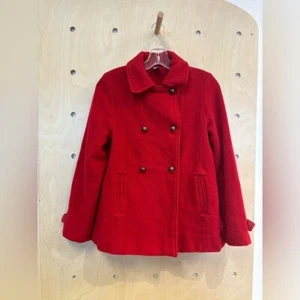 Zara Girls Red Double Breasted Pea Coat Size 13/14 Years - Picture 1 of 7