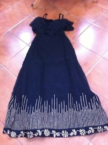 VESTITO DA SERA LUNGO NERO VINTAGE FRANCESE - Foto 1 di 5