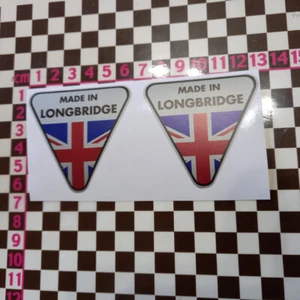 2 x Small Made in Longbridge Silver Sticker- Mini Metro Maestro Montego Allegro - Bild 1 von 1