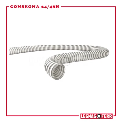 Tubo Spiralato Plastica Bianco Ø 35 mm Aspirazione Liquidi Per Pompe - Immagine 1 di 3