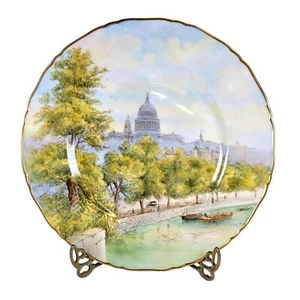 VTG Royal Worcester Plate St Paul From The River Artist Signed F. Higgins 10.5" - Picture 1 of 8