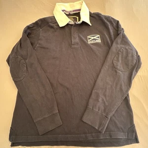 Rugby Heritage Rugby Shirt Mens Large Blue Polo Jersey Scotland Soft Elbows - Picture 1 of 15