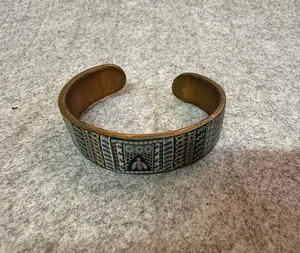 FIMO Copper Cuff Bracelet Bee Mosaic Design - Picture 1 of 8