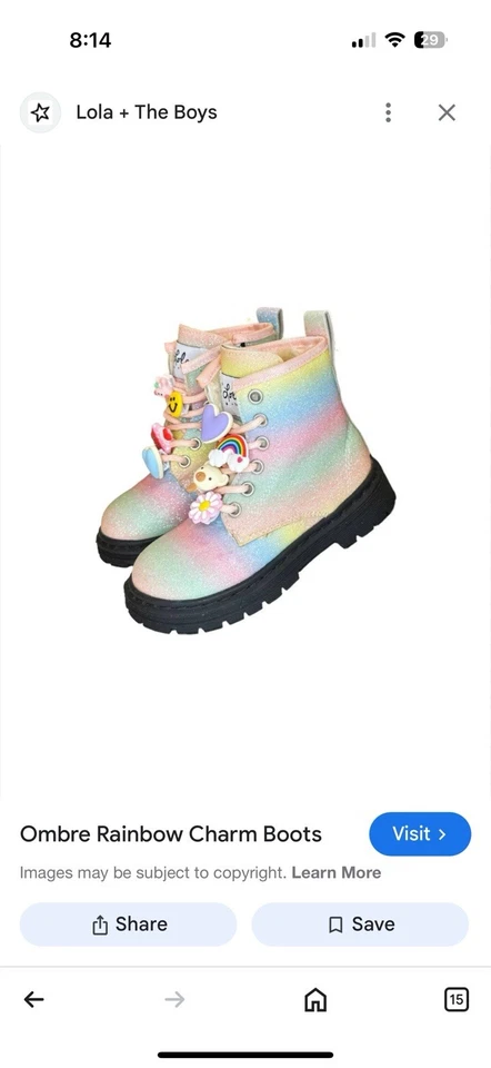 BOTAS OMBRE ARCO IRIS CHARM Foto 1 de 4