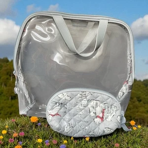 Vera Bradley Lot 2 Cosmetic Makeup Organizer Travel Bag Case Beary Merry Polar - Picture 1 of 9