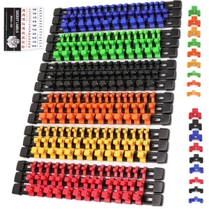 SWANLAKE Socket Organizer Set 18-Piece, 1/4-Inch x 96 Clips, 3/8-Inch x 90 Cl... - Picture 1 of 8