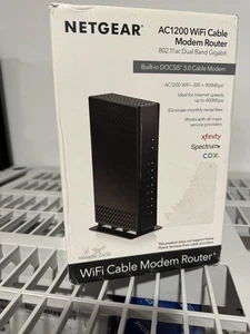 Nowy otwarty modem kablowy NETGEAR Wbudowany router WiFi (C6230) AC1200 DOCSIS 3.0 - Zdjęcie 1 z 6