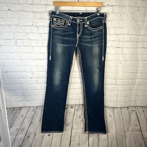 True Religion Billy Super T Jeans Damen 32 Blau Denim Made USA Y2k Streetwear - Bild 1 von 14