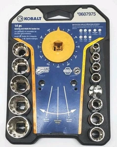 Kobalt Direct Drive And Multi-fit Socket Set 12 pc #0607975 No Ratchet - Picture 1 of 4