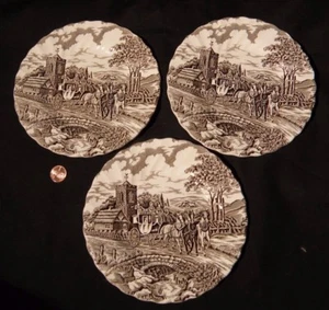 Myott Royal Mail Three Antique Bread Plates Edwardian 6 3/4" Staffordshire - Picture 1 of 4