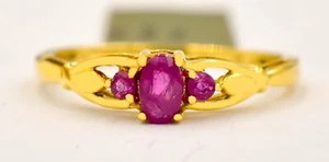 GENUINE 0.64 Cts RUBY RING 10K SOLID YELLOW GOLD - Free Appraisal Service - NWT - Picture 1 of 7