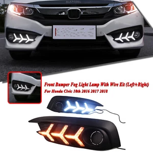 Front Daytime Running Light LED DRL Fog Lamp For Honda CIVIC 2016-2018 2017 2PCS - Picture 1 of 5