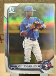 2022 Bowman Chrome Prospects Refractors #BCP25 Rikelvin De Castro Blue Jays - Picture 1 of 2