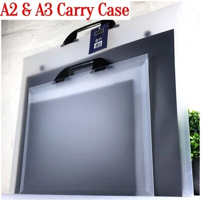 ICON Document Storage Folder Carry Case Durable Plastic Paper Files with Handle A2 A3