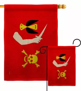 Christopher Moody Burlap Garden Flag Coastal Pirate Decorative Yard House Banner - Picture 1 of 19