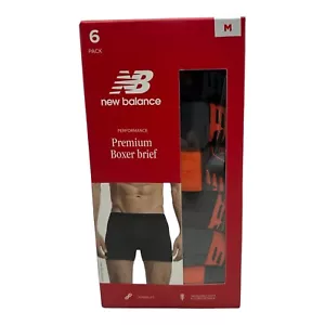 Men's New Balance 6 Pack Performance Premium Boxer Briefs Orange Black Gray Sz M - Picture 1 of 2