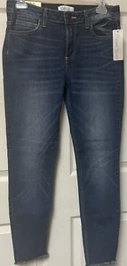 Cello Stretch Skinny Jeans Style WV-73847 Size 9 Dark Wash Frayed Leg New w Tags - Picture 1 of 12