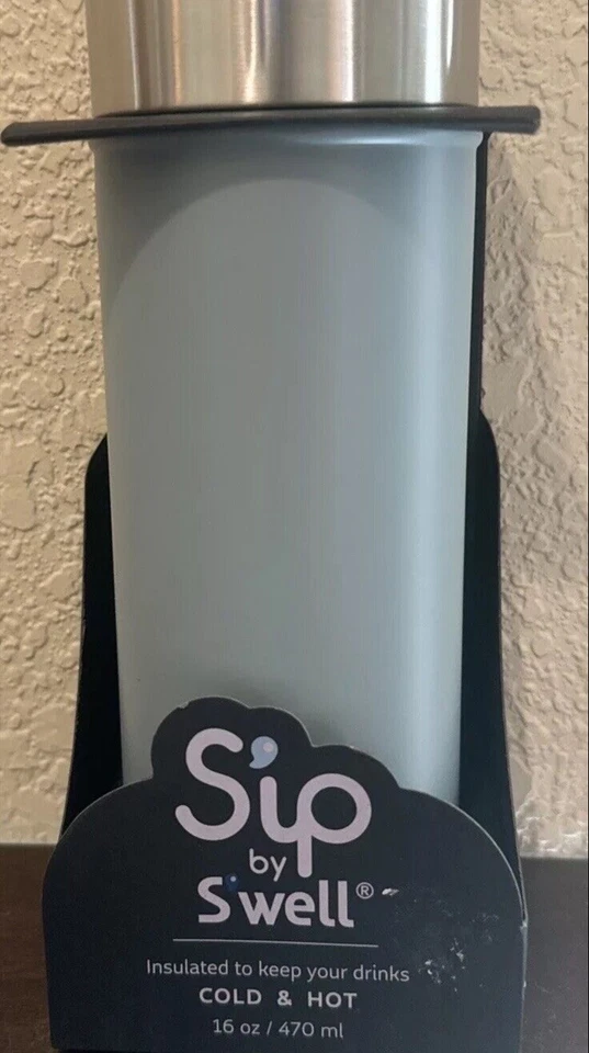 Taza de viaje de acero inoxidable aislada al vacío S'ip by S'well pizarra limpia taza de 16 oz Foto 1 de 4