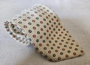 Corbata lavable vintage C&A amarilla con patrón de lunares florales rojos y azules - Imagen 1 de 6