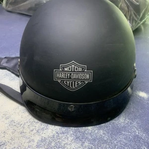 Harley Davidson Black Stock Dot Motorcycle Half Helmet Size Small A5047 shell A1 - Picture 1 of 5