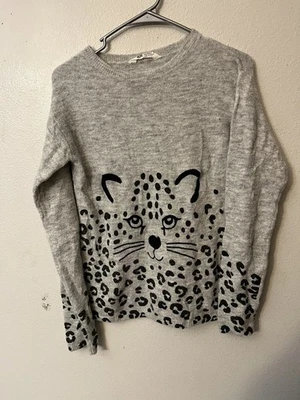 Jersey H&M Niñas Leopardo Gato Gris 12-14 años LAVADO LIMPIO Buen Estado Foto 1 de 4