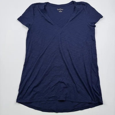Camisa Lilly Pulitzer Mujer Pequeña Azul Cuello en V Slub Túnica Camiseta Prenda para el torso Informal Foto 1 de 4