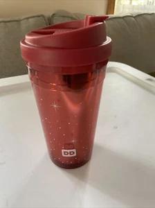 Preowned ~ 2015 Dunkin Donuts Red with Stars Travel Mug - Picture 1 of 4