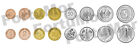 Germany, UNC, 8 PCS COIN SET, 1 2 5 10 50 Pfennig 1 2 5 Mark 1978 2001