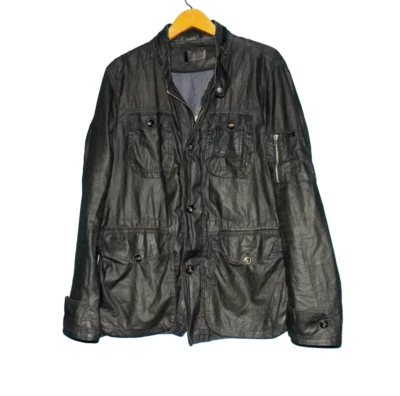 saharienne LAB PAL ZILERI  en lin imperméable avec capuche et cuir taille 54 EUR - Photo 1/4