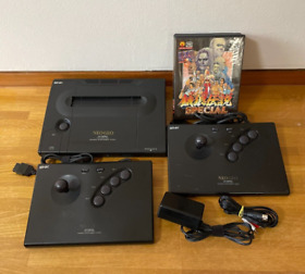 SNK Neo Geo Neogeo AES Console System ROM w/ 2 Stick Controllers Set Soft