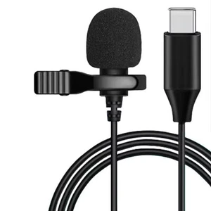 Usb-C Micro-Cravate Microphone Pierce Lavalier Appareil Photo Smartphone - Photo 1/14