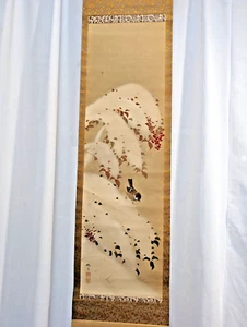Sparrow painting, snow branch painting, hanging scroll, artist, made in Japan - Picture 1 of 10